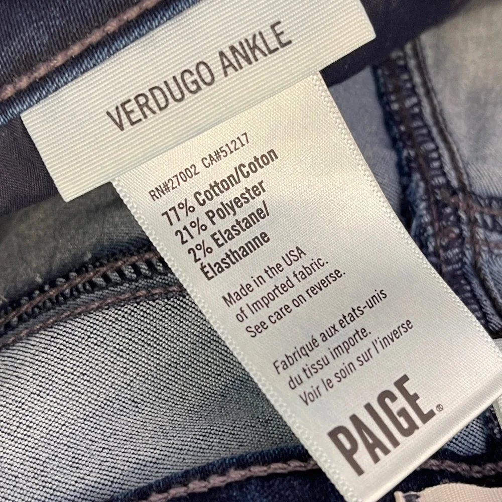 Paige | Verdugo Mid Rise Sleek Skinny Transcend Denim Ankle Jeans - Picture 10 of 13